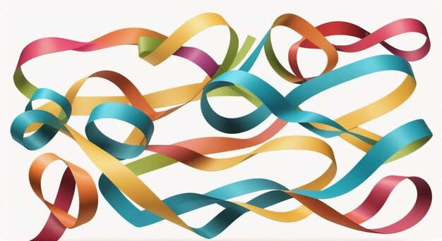 Foto vibrant elegance 3d colorful curved ribbon stock illustration (illustrazione a nastro curvo colorato)