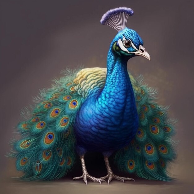 Photo vibrant elegance the striking palette of a peacocks plumage