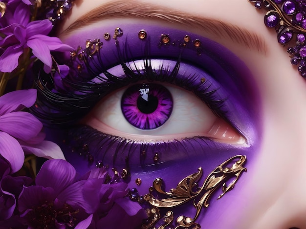 Vibrant and elegant purple eye beauty