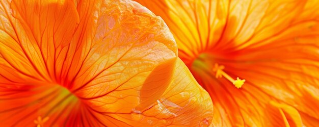 A Vibrant Embrace of Spring A CloseUp View of a Nasturtiums Bright Orange Bloom