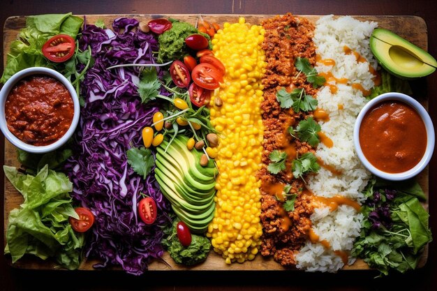 Photo vibrant enchilada platter