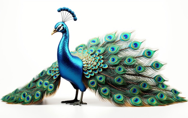 Vibrant Exotic Peacock Illustration