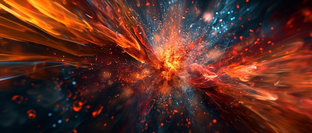 Vibrant Explosion With A Mesmerizing Blend Of Fiery Streaks On Transparent Backdrop