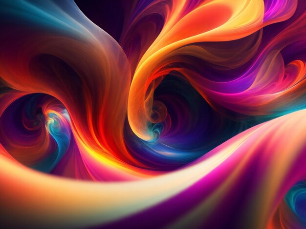 Vibrant fantasy shapes flow in blurred motion ai generated