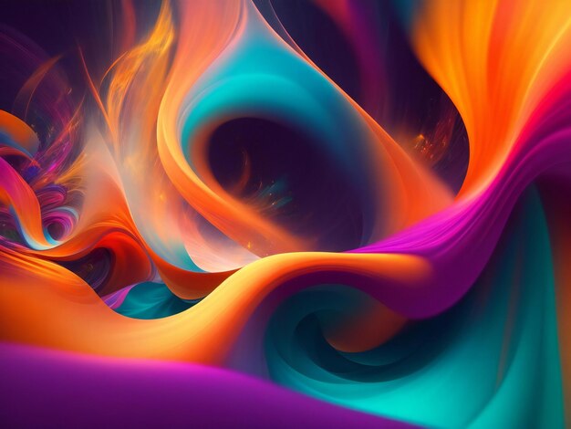 Vibrant fantasy shapes flow in blurred motion ai generated