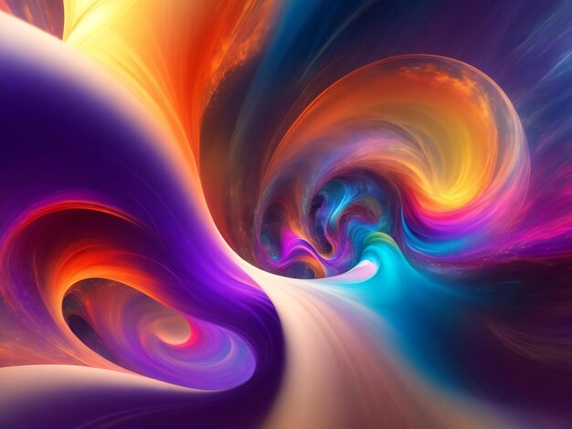 Vibrant fantasy shapes flow in blurred motion ai generated