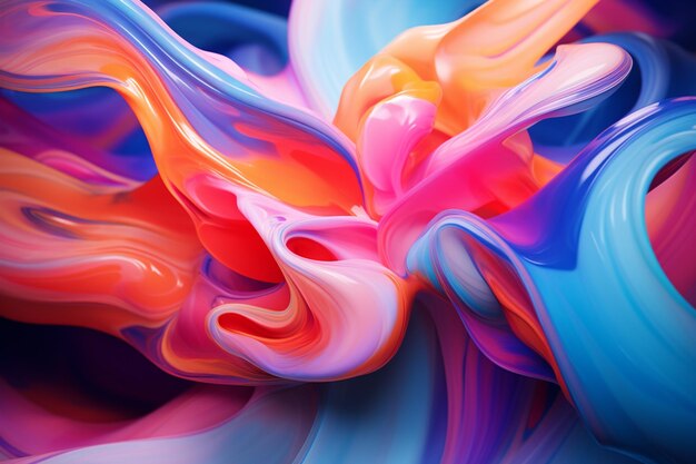 Vibrant fantasy shapes flow in blurred motion