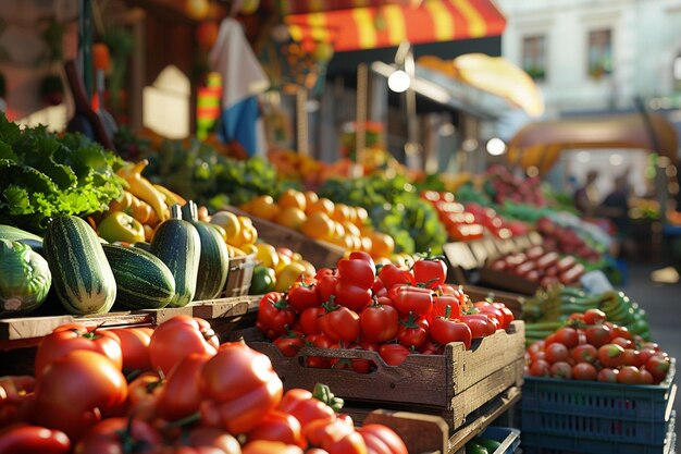 Фото Живые фермерские рынки с свежими продуктами