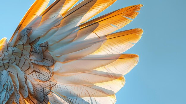 Foto le piume vibranti di un uccello tropicale