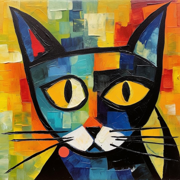 Vibrant feline expressions a diverse collection of colorful cat artwork