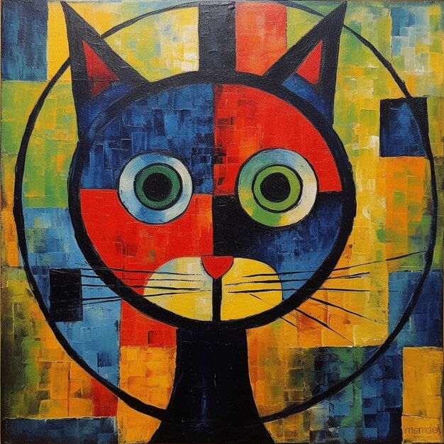 Vibrant feline expressions a diverse collection of colorful cat artwork