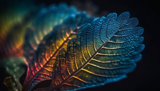 Photo vibrant fern frond shapes encompass natural beauty generated by ai