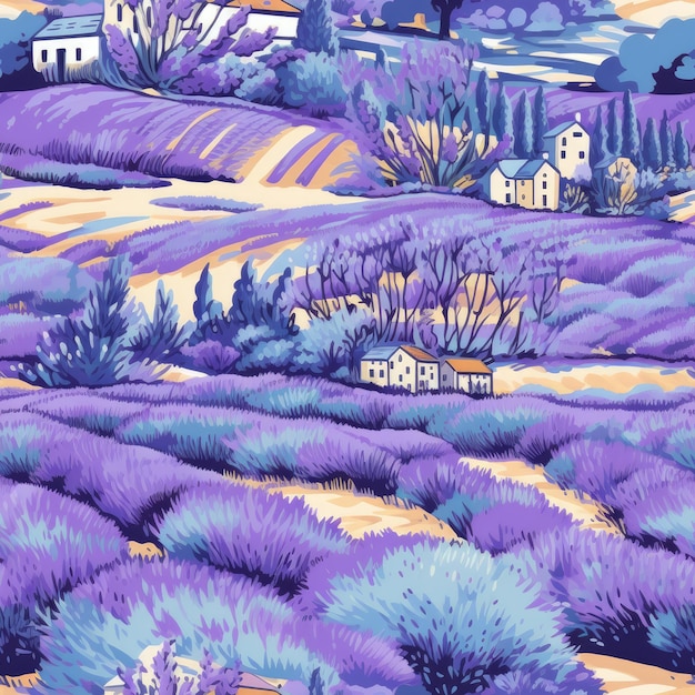 Vibrant fields of lavender in provence