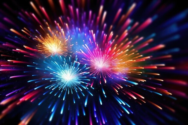 Photo vibrant fireworks lighting up the night sky perfect for celebrations and events