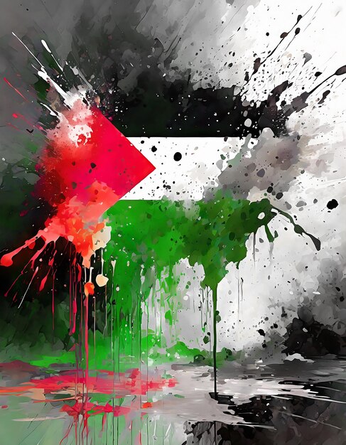 Vibrant flag of Palestine