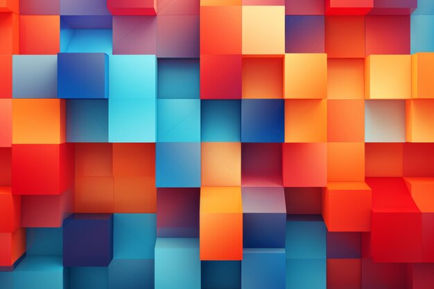 Vibrant flat geometry with abstract colors and shapes Generative AI