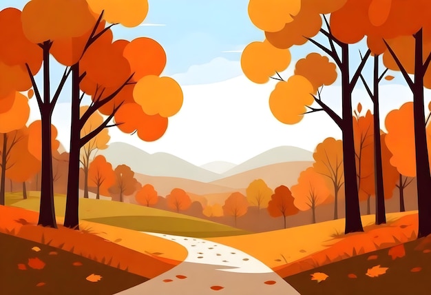 Vibrant Flat Vector Landscape 4K HD illustratie