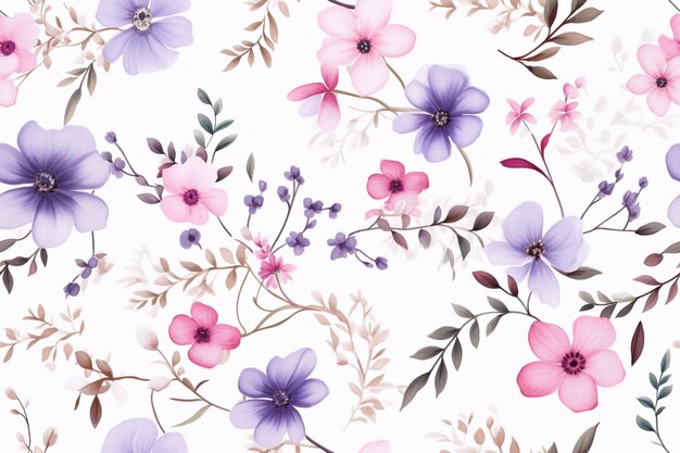 Vibrant Floral Fantasy Watercolor DelightsAqua Serenade Enchanting Blooms