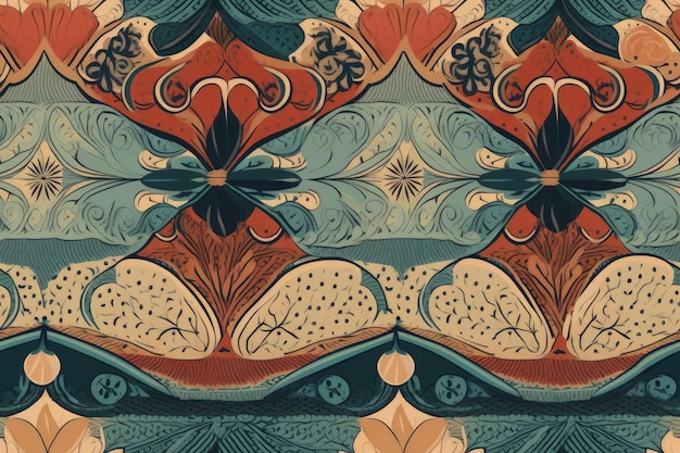 Vibrant floral wallpaper pattern for interior decoration Generative AI