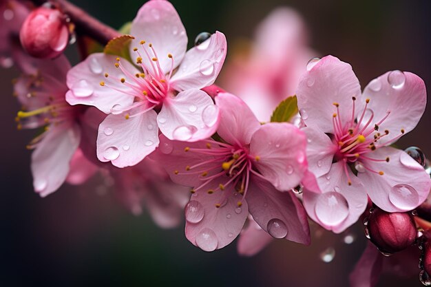 Vibrant Flower blossom drop Petal macro plant Generate Ai