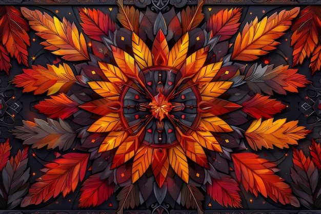 Vibrant Flower Painting With Leaves