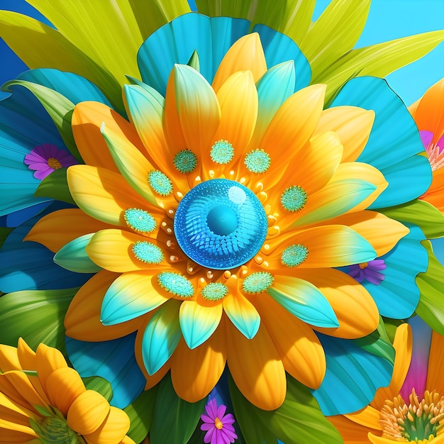A vibrant flower with delicate ai generated