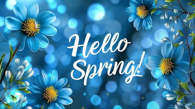 Photo vibrant flowers hello spring background natural beauty flower welcome spring and summer