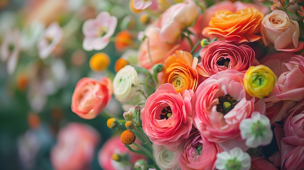 Vibrant flowers in a vase