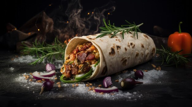 Vibrant Food Photography With Dark Background And Smokes