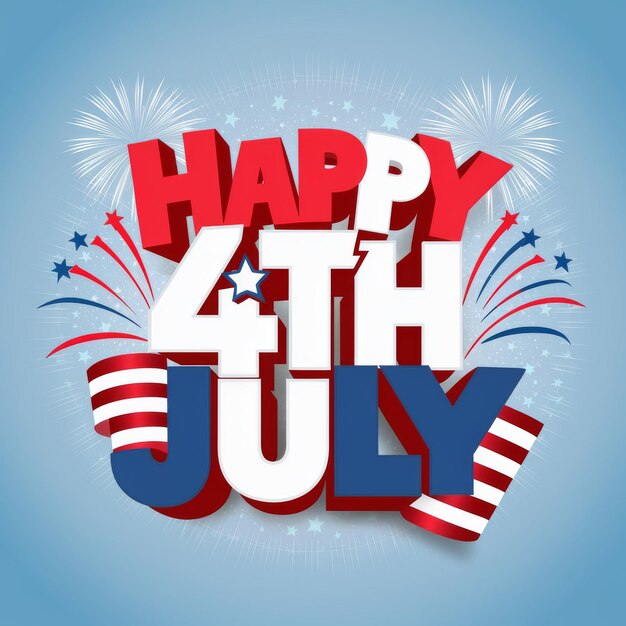 사진 vibrant fourth of july background with fireworks