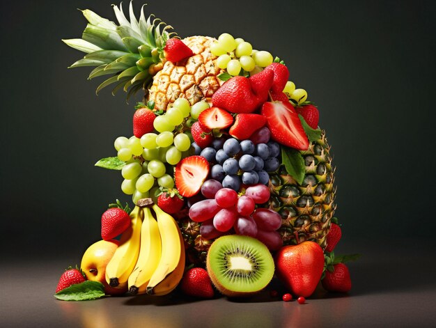 Vibrant and Fresh Assortment of Fruits on a Table Easily Accessible Stock Image with Generative AI