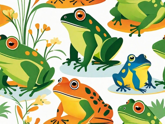 Vibrant Frogs in their Natural Habits