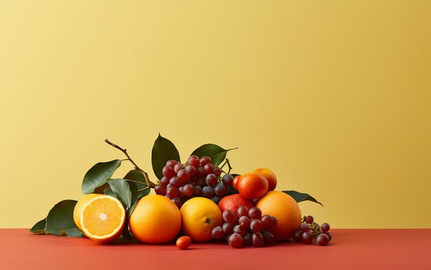 Vibrant Fruit Composition in Aerial View