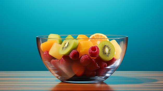 A vibrant fruit punch bowl with a mix of colorful fruits