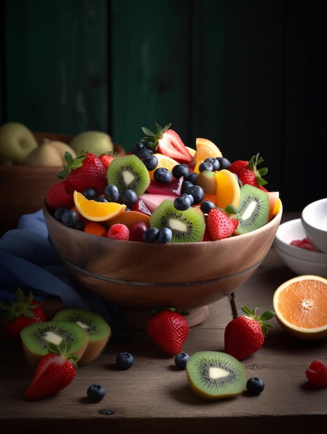 Vibrant fruit salad with a mix of seasonal