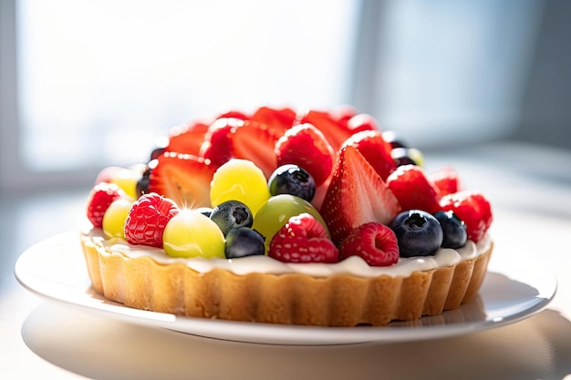 Vibrant Fruit Tart Bursting with Colorful Flavors