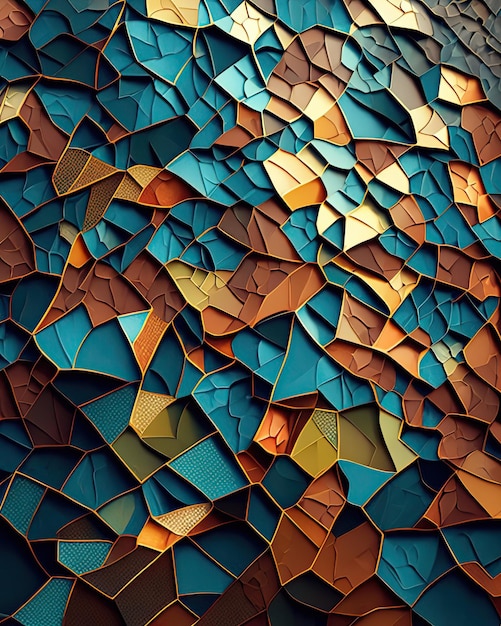 Vibrant full color mosaic texture with captivating background shapes and textures