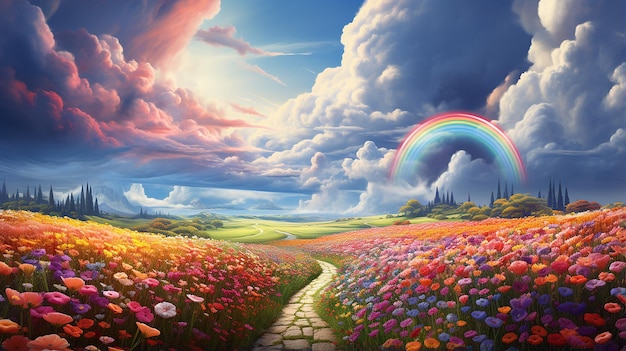 Vibrant_garden_view_with_butterflies_rainbows