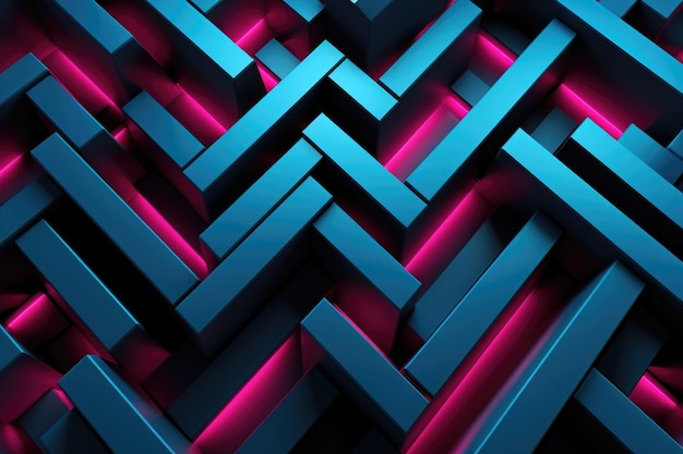 Vibrant Geometric Abstract Background with Pink and Blue Shapes