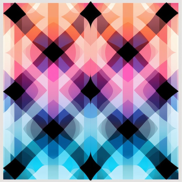 Vibrant Geometric Abstract Pattern With Neoninfused Digitalism