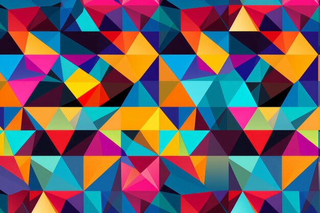 Vibrant Geometric Bliss A Captivating Seamless Pattern of Colorful Designs AR 32