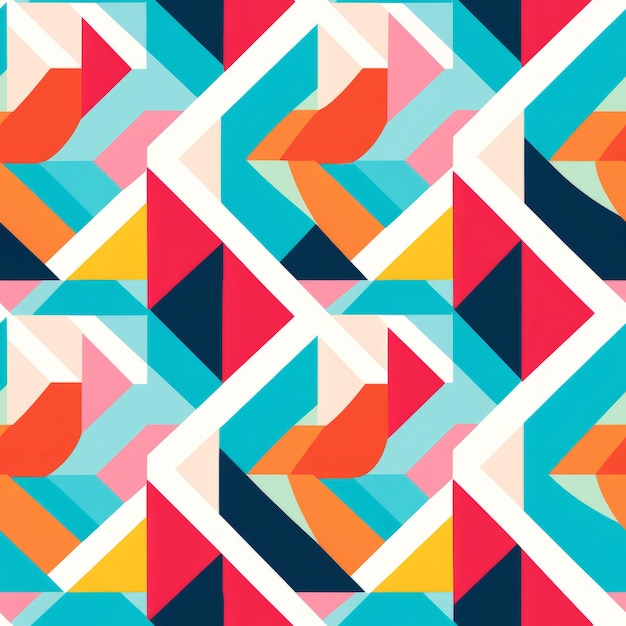 Vibrant Geometric Pattern Bold Shapes And Interlocking Figures