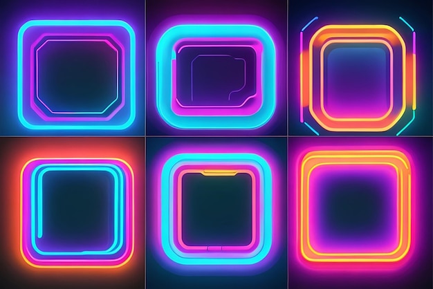 Vibrant geometric shapes modern signs collection Bright circle square and rectangle vector decorations