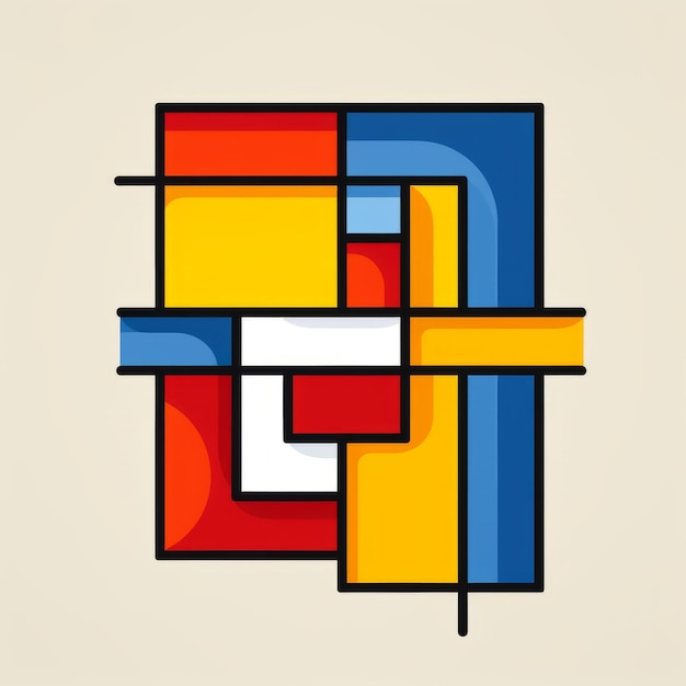 Живой геометрический квадратный логотип, вдохновленный Мондрианом для симпатии Оуд Бруин