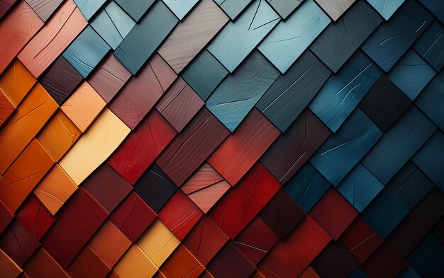 Vibrant Geometric Wooden Texture PC Wallpaper Design