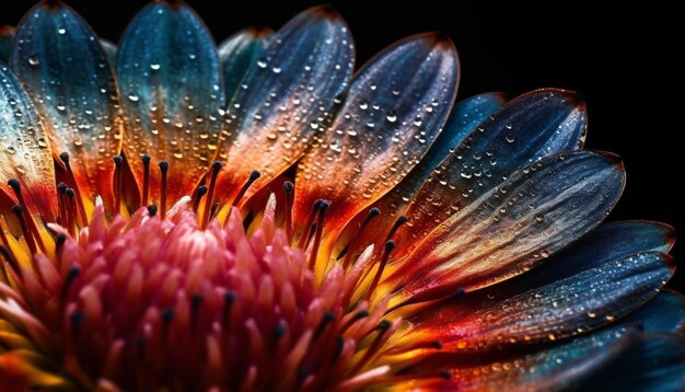 Vibrant gerbera daisy in wet nature beauty in abstract form generated by ai