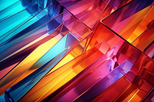 Vibrant Glass Abstraction Generative AI