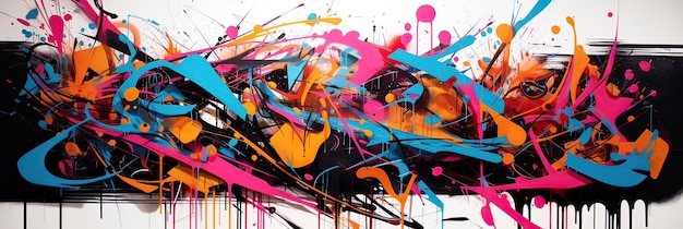 Vibrant graffitiinspired design with bold brush strokes A fusion of urban culture and art Expressive energetic modern street style abstract edgy creative dynamic Generated by AI