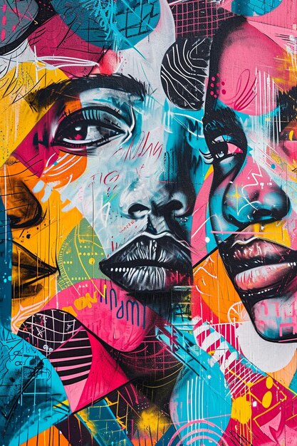 A vibrant graffitistyle mural design celebrating Womens Day