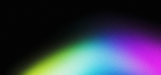Фото Живая зернистая градиентная шума текстура фон синий зеленый фиолетовый светящийся цвет форма на черном фоне красочный плакат веб-баннер дизайн